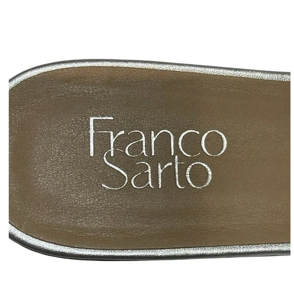 FRANCO SARTO L-GLENA 2 WOVEN SILVER MULES SZ 8 MED EUC - Picture 2 of 10